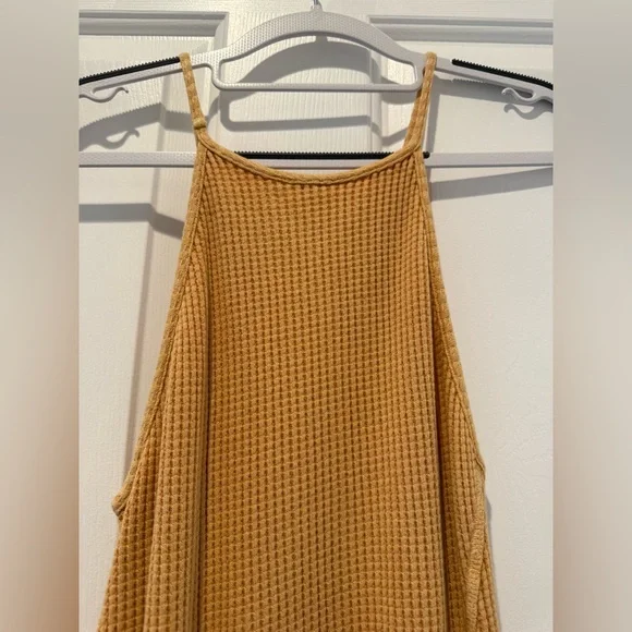 Free People FP One Katya Thermal Mini Dress Yellow Size Small - Picture 8 of 9